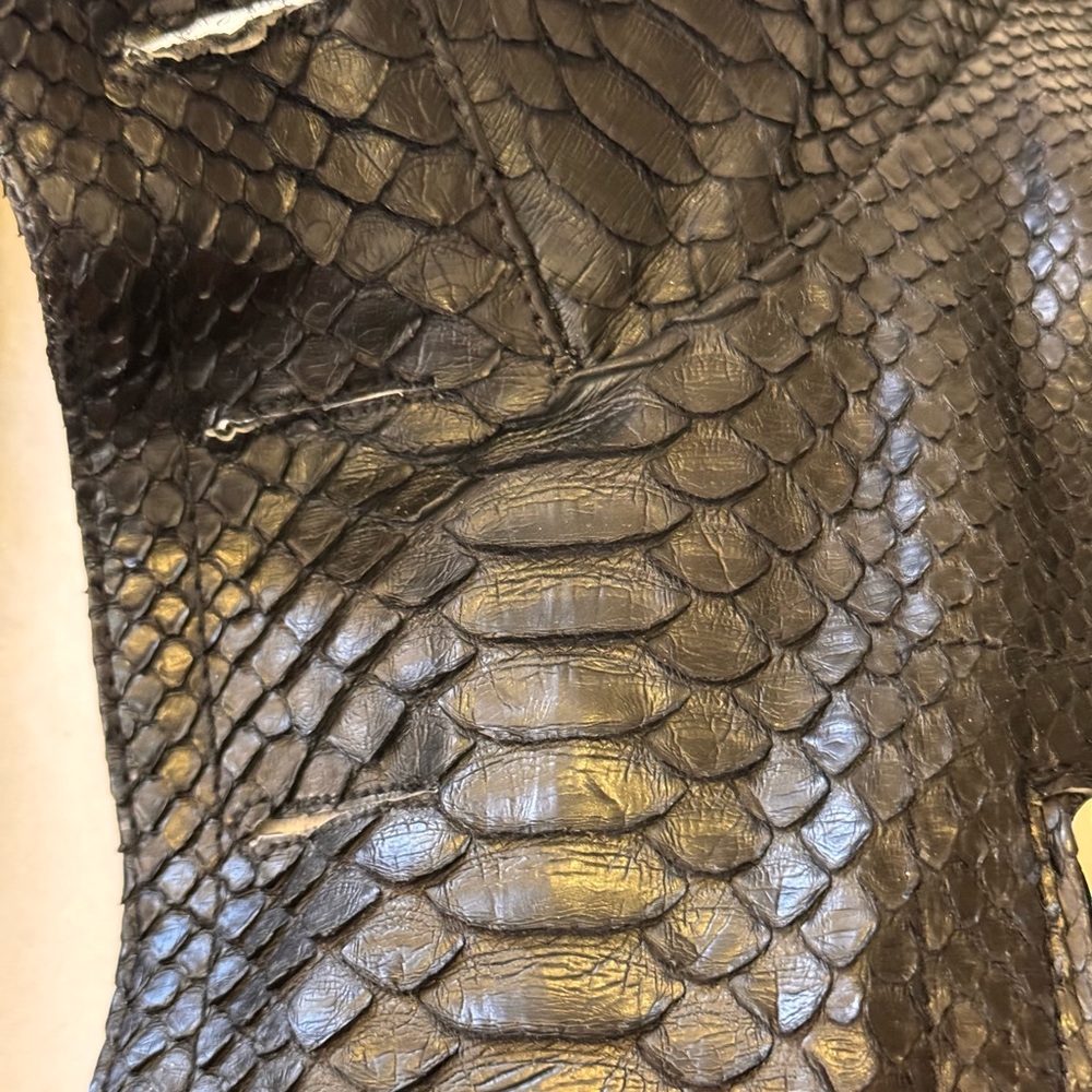 Black Snakeskin Leather Jacket - Picture 8 of 10